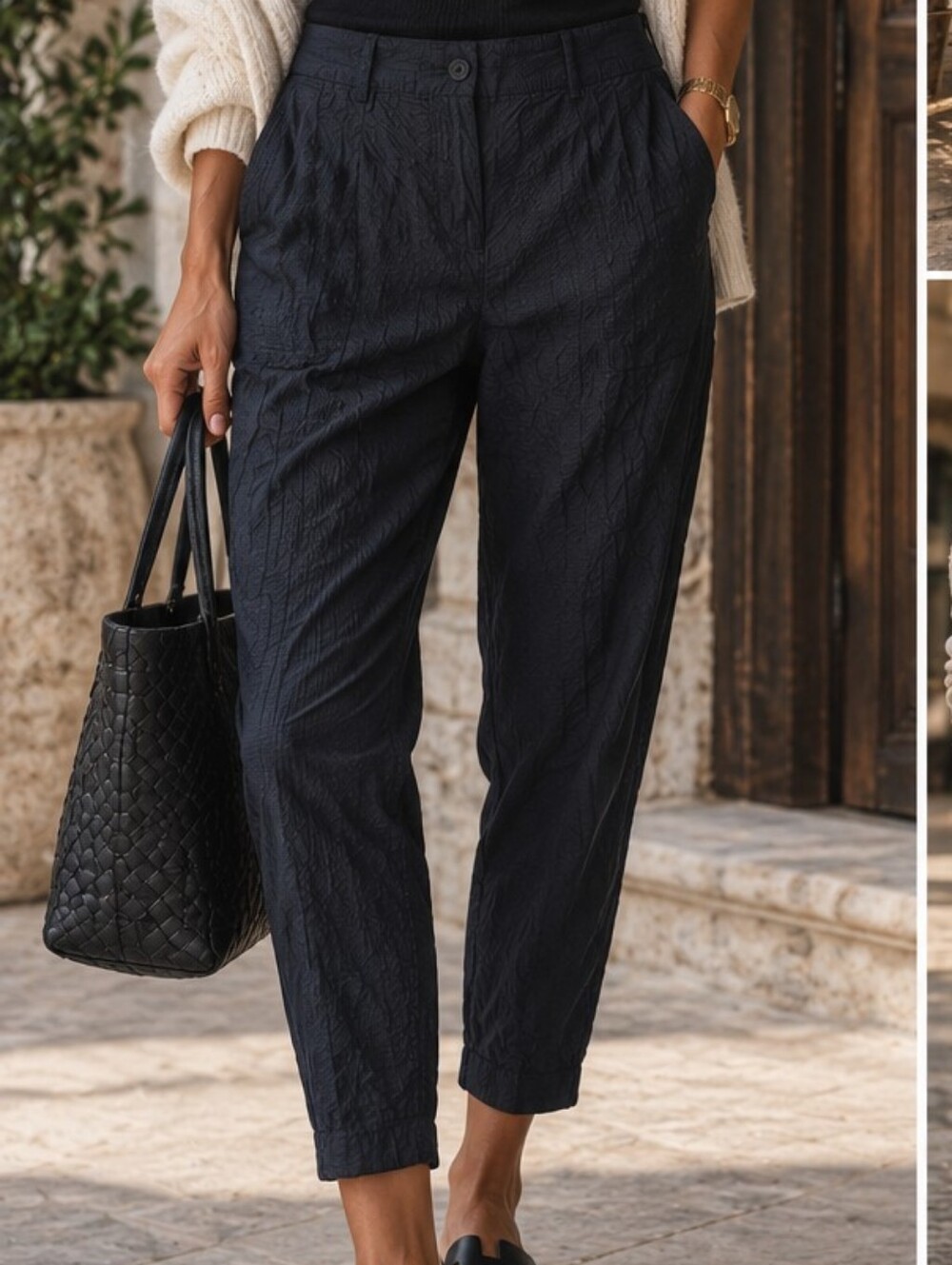 Adolfo Dominguez Textured Cotton Trousers US 4